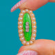 RARE Georgian Green Enamel Natural Pearl & Rose-Cut Diamond Charm c.1811