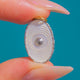 Art Deco18ct Gold Mother-of-Pearl Marcasite Oval Charm