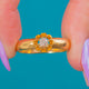 Chunky 18ct Gold Diamond Buttercup Belcher Ring c.1912