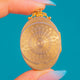 Solid 9ct Gold Oval Locket with Radiating Sunburst Engraving