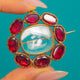 Impressive Georgian 9ct Gold Foiled Flat-Cut Garnet Locket Back Pendant