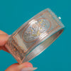 Victorian Aesthetic Silver & Gold Floral Bangle