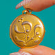French Gold Fixe Mistletoe Repousse Locket