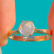 Blue Glow 9ct Gold Moonstone Cabochon Solitaire Ring - 0.85 ct