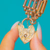 Chunky 9ct Gold Gate Bracelet with Heart Padlock