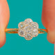 Art Deco 18ct Gold Diamond Daisy Flower Cluster Ring