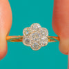 Art Deco 18ct Gold Diamond Daisy Flower Cluster Ring