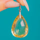 Art Deco Silver Faceted Citrine Pear Pendant 40.00ct