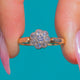 Antique 15ct Gold Diamond Flower Cluster Ring, 0.30ct