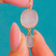 Two-stone Moonstone drop charm, front