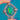 Blue-background leafy pendant front (A0132)