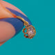 Victorian Rose-Cut Diamond charm in looped Rose Gold setting