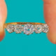 Edwardian five-stone Diamond ring, front view of the graduated Old Mine-Cut Diamonds