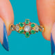 Front of Emerald flower and three Diamonds (A0399)
