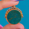 9ct Gold Bloodstone Carnelian Spinner Fob Pendant c.1919, 9g