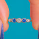 Art Deco 18ct Gold Diamond & Sapphire Five-Stone Ring, view 1