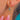Vintage 9ct Gold Blue Topaz Teardrop Earrings, close worn teardrop and scroll detail