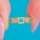 Five-stone Gold ring with alternating Turquoise and Pearls in square settings