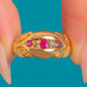Antique 18ct Gold Ruby Diamond Gypsy Ring, c.1913