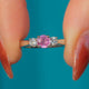 Platinum Pink Sapphire Diamond Trilogy Ring