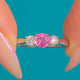 Platinum Pink Sapphire Diamond Trilogy Ring