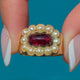 18ct Gold Georgian Garnet Cabochon Pearl Cluster Ring 1.60ct, c.1814