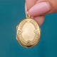 Antique Solid 9ct Gold Oval Locket with Engraved Border, c.1924