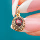 Aesthetic antique Garnet Paste Cabochon Charm , 9ct & Silver Collets