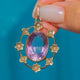 Antique 9ct Gold Amethyst Pearl Flower Cluster Pendant 9.60ct