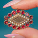 Georgian 9ct Gold Garnet Pearl Lozenge Charm