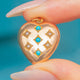 Edwardian 15ct Gold Persian Turquoise & Pearl Puffy Heart Charm