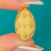 14ct Gold Engraved Oval Pendant, Late Art Deco c.1930