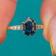 Antique 18ct Gold Platinum Natural Sapphire Ring, 1.50ct