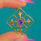9ct Gold Amethyst Quatrefoil Clover Pendant