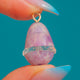 9ct Gold Lilac Murano Glass & Faceted Rock Crystal Egg Charm
