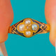 Victorian 15ct Gold Black Enamel Pearl & Rose Cut Diamond Mourning Ring