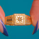 Chunky Antique 18ct Gold Star-Set Diamond Signet Ring
