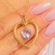Antique 9ct Gold Amethyst Heart Drop Pendant