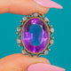 Aesthetic Victorian Diamond Amethyst Cluster Pendant