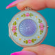 Edwardian Silver Lilac Guilloche Enamel Roses Locket