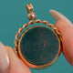 9ct Gold Carnelian Bloodstone Deep Round Spinner Pendant c.1900