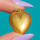 Stamped "15CT" Buttery Gold Puffy Heart Pendant