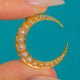 Victorian 18ct Gold Pearl Crescent Moon Pendant