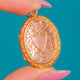 Edwardian 9ct Gold Oval Engraved Locket - Shield Cartouche