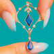 Edwardian 18ct Gold Platinum Sapphire Diamond Lavalier Pendant