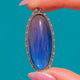 Art Deco Silver Butterfly Wing Oval Pendant