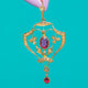 9ct Gold Art Nouveau Garnet Pearl Drop Pendant, c.1890