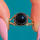 Antique 9ct Gold Bull's Eye Banded Agate Ring