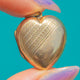 Antique 9ct Gold Engraved Puffy Heart Locket