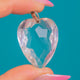 Art Deco Silver Rock Crystal Heart Pendant, 34.00ct